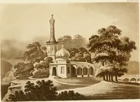 An illustration from Architectural sketches for cottages, rural dwellings, and villas, in the Grecian, Gothic, and fancy styles, with plans : suitable to persons of genteel life and moderate fortune : preceded by some observations on scenery and character proper for picturesque buildings (1815)