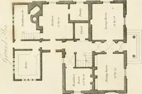 An illustration from Architectural sketches for cottages, rural dwellings, and villas, in the Grecian, Gothic, and fancy styles, with plans : suitable to persons of genteel life and moderate fortune : preceded by some observations on scenery and character proper for picturesque buildings (1815)