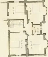 An illustration from Architectural sketches for cottages, rural dwellings, and villas, in the Grecian, Gothic, and fancy styles, with plans : suitable to persons of genteel life and moderate fortune : preceded by some observations on scenery and character proper for picturesque buildings (1815)