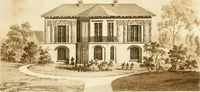 An illustration from Architectural sketches for cottages, rural dwellings, and villas, in the Grecian, Gothic, and fancy styles, with plans : suitable to persons of genteel life and moderate fortune : preceded by some observations on scenery and character proper for picturesque buildings (1815)