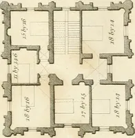 An illustration from Architectural sketches for cottages, rural dwellings, and villas, in the Grecian, Gothic, and fancy styles, with plans : suitable to persons of genteel life and moderate fortune : preceded by some observations on scenery and character proper for picturesque buildings (1815)