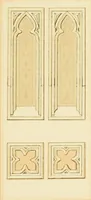 An illustration from Sloan's constructive architecture : a guide to the practical builder and mechanic. In which is contained a series of designs for domes, roofs and spires, with a number of plates showing the interior construction and finish of bays, window shutters, sliding doors, etc., designed expressly for the joiners use; choice examples of the five orders of architecture, selected fromthe most celebrated specimens of antiquity, with the figured dimensions of their height, projection and profile, and their division into parts,; to which is added a number of useful geometrical problems, examples of groins, centering for arches, diagrams of stair lines, with architraves, door mouldings, etc., the whole being accompanied by explanatory text and general essays, to which is appended a copious glossay (1859)