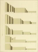 An illustration from Sloan's constructive architecture : a guide to the practical builder and mechanic. In which is contained a series of designs for domes, roofs and spires, with a number of plates showing the interior construction and finish of bays, window shutters, sliding doors, etc., designed expressly for the joiners use; choice examples of the five orders of architecture, selected fromthe most celebrated specimens of antiquity, with the figured dimensions of their height, projection and profile, and their division into parts,; to which is added a number of useful geometrical problems, examples of groins, centering for arches, diagrams of stair lines, with architraves, door mouldings, etc., the whole being accompanied by explanatory text and general essays, to which is appended a copious glossay (1859)