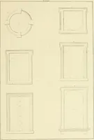 An illustration from Sloan's constructive architecture : a guide to the practical builder and mechanic. In which is contained a series of designs for domes, roofs and spires, with a number of plates showing the interior construction and finish of bays, window shutters, sliding doors, etc., designed expressly for the joiners use; choice examples of the five orders of architecture, selected fromthe most celebrated specimens of antiquity, with the figured dimensions of their height, projection and profile, and their division into parts,; to which is added a number of useful geometrical problems, examples of groins, centering for arches, diagrams of stair lines, with architraves, door mouldings, etc., the whole being accompanied by explanatory text and general essays, to which is appended a copious glossay (1859)