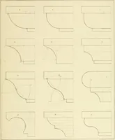 An illustration from Sloan's constructive architecture : a guide to the practical builder and mechanic. In which is contained a series of designs for domes, roofs and spires, with a number of plates showing the interior construction and finish of bays, window shutters, sliding doors, etc., designed expressly for the joiners use; choice examples of the five orders of architecture, selected fromthe most celebrated specimens of antiquity, with the figured dimensions of their height, projection and profile, and their division into parts,; to which is added a number of useful geometrical problems, examples of groins, centering for arches, diagrams of stair lines, with architraves, door mouldings, etc., the whole being accompanied by explanatory text and general essays, to which is appended a copious glossay (1859)