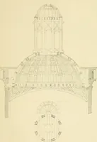 An illustration from Sloan's constructive architecture : a guide to the practical builder and mechanic. In which is contained a series of designs for domes, roofs and spires, with a number of plates showing the interior construction and finish of bays, window shutters, sliding doors, etc., designed expressly for the joiners use; choice examples of the five orders of architecture, selected fromthe most celebrated specimens of antiquity, with the figured dimensions of their height, projection and profile, and their division into parts,; to which is added a number of useful geometrical problems, examples of groins, centering for arches, diagrams of stair lines, with architraves, door mouldings, etc., the whole being accompanied by explanatory text and general essays, to which is appended a copious glossay (1859)