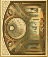 An illustration from Sloan's constructive architecture : a guide to the practical builder and mechanic. In which is contained a series of designs for domes, roofs and spires, with a number of plates showing the interior construction and finish of bays, window shutters, sliding doors, etc., designed expressly for the joiners use; choice examples of the five orders of architecture, selected fromthe most celebrated specimens of antiquity, with the figured dimensions of their height, projection and profile, and their division into parts,; to which is added a number of useful geometrical problems, examples of groins, centering for arches, diagrams of stair lines, with architraves, door mouldings, etc., the whole being accompanied by explanatory text and general essays, to which is appended a copious glossay (1859)