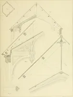 An illustration from Sloan's constructive architecture : a guide to the practical builder and mechanic. In which is contained a series of designs for domes, roofs and spires, with a number of plates showing the interior construction and finish of bays, window shutters, sliding doors, etc., designed expressly for the joiners use; choice examples of the five orders of architecture, selected fromthe most celebrated specimens of antiquity, with the figured dimensions of their height, projection and profile, and their division into parts,; to which is added a number of useful geometrical problems, examples of groins, centering for arches, diagrams of stair lines, with architraves, door mouldings, etc., the whole being accompanied by explanatory text and general essays, to which is appended a copious glossay (1859)