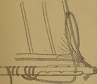 An illustration from Small-boat sailing; an explanation of the management of small yachts, half-decked and open sailing-boats of various rigs; sailing on sea and on river; cruising, etc (1902)
