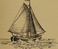 An illustration from Small-boat sailing; an explanation of the management of small yachts, half-decked and open sailing-boats of various rigs; sailing on sea and on river; cruising, etc (1902)