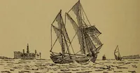 An illustration from Small-boat sailing; an explanation of the management of small yachts, half-decked and open sailing-boats of various rigs; sailing on sea and on river; cruising, etc (1902)
