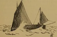 An illustration from Small-boat sailing; an explanation of the management of small yachts, half-decked and open sailing-boats of various rigs; sailing on sea and on river; cruising, etc (1902)