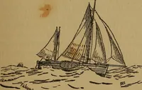 An illustration from Small-boat sailing; an explanation of the management of small yachts, half-decked and open sailing-boats of various rigs; sailing on sea and on river; cruising, etc (1902)