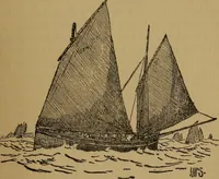 An illustration from Small-boat sailing; an explanation of the management of small yachts, half-decked and open sailing-boats of various rigs; sailing on sea and on river; cruising, etc (1902)
