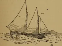 An illustration from Small-boat sailing; an explanation of the management of small yachts, half-decked and open sailing-boats of various rigs; sailing on sea and on river; cruising, etc (1902)