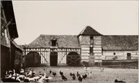 An illustration from Small French buildings; the architecture of town and country, comprising cottages, farmhouses, minor chateaux or manors with their farm groups, small town dwellings, and a few churches (1921)