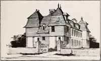 An illustration from Small French buildings; the architecture of town and country, comprising cottages, farmhouses, minor chateaux or manors with their farm groups, small town dwellings, and a few churches (1921)