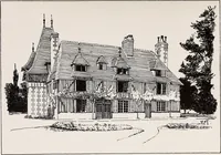 An illustration from Small French buildings; the architecture of town and country, comprising cottages, farmhouses, minor chateaux or manors with their farm groups, small town dwellings, and a few churches (1921)