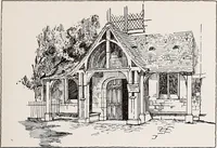 An illustration from Small French buildings; the architecture of town and country, comprising cottages, farmhouses, minor chateaux or manors with their farm groups, small town dwellings, and a few churches (1921)
