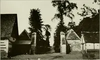 An illustration from Small French buildings; the architecture of town and country, comprising cottages, farmhouses, minor chateaux or manors with their farm groups, small town dwellings, and a few churches (1921)