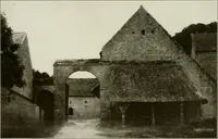 An illustration from Small French buildings; the architecture of town and country, comprising cottages, farmhouses, minor chateaux or manors with their farm groups, small town dwellings, and a few churches (1921)