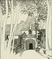 An illustration from Small French buildings; the architecture of town and country, comprising cottages, farmhouses, minor chateaux or manors with their farm groups, small town dwellings, and a few churches (1921)