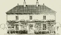 An illustration from Small French buildings; the architecture of town and country, comprising cottages, farmhouses, minor chateaux or manors with their farm groups, small town dwellings, and a few churches (1921)