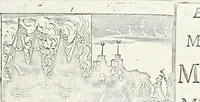 An illustration from Eben-ezer, or, A small monument of great mercy [electronic resource] : appearing in the miraculous deliverance of William Okeley, William Adams, John Anthony, John Jephs, John -- Carpenter from the miserable slavery of Algiers : with the wonderful means of their escape in a boat of canvas, the great distress and utmost extremities which they endured at sea for six days ... and the following providences of God which brought them safe from England (1676)
