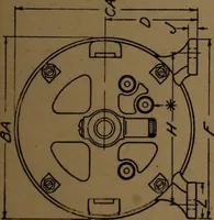 An illustration from Small motors, transformers, electromagnets; a practical presentation of design and construction data for small motors, small low- and high-tension transformers, electromagnets, and induction coils (1920)
