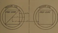 An illustration from Small motors, transformers, electromagnets; a practical presentation of design and construction data for small motors, small low- and high-tension transformers, electromagnets, and induction coils (1920)