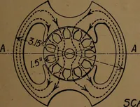 An illustration from Small motors, transformers, electromagnets; a practical presentation of design and construction data for small motors, small low- and high-tension transformers, electromagnets, and induction coils (1920)