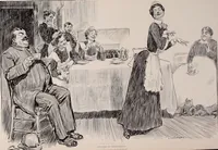 An illustration from Social ladder / drawings by Charles Dana Gibson. (1902)