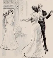 An illustration from Social ladder / drawings by Charles Dana Gibson. (1902)