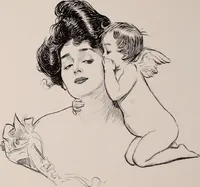 An illustration from Social ladder / drawings by Charles Dana Gibson. (1902)