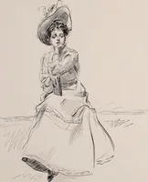 An illustration from Social ladder / drawings by Charles Dana Gibson. (1902)