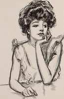 An illustration from Social ladder / drawings by Charles Dana Gibson. (1902)
