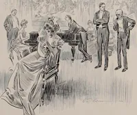 An illustration from Social ladder / drawings by Charles Dana Gibson. (1902)
