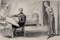 An illustration from Social ladder / drawings by Charles Dana Gibson. (1902)