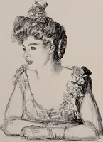 An illustration from Social ladder / drawings by Charles Dana Gibson. (1902)