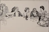 An illustration from Social ladder / drawings by Charles Dana Gibson. (1902)