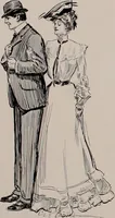 An illustration from Social ladder / drawings by Charles Dana Gibson. (1902)