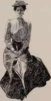 An illustration from Social ladder / drawings by Charles Dana Gibson. (1902)