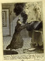 Picture 7 of 55 from Societas Jesu apostolorum imitatrix, sive Gesta praeclara et virtutes eorum, qui è Societate Jesu in procuranda salute animarum, per apostolicas missiones, conciones, sacramentorum ministeria, evangelij inter fideles & infideles propagationem, ceteráque munia apostolica, per totum orbem terrarum speciali zelo desudâ[ve]runt. Pars prima Societatis Jesu Europaeae. (1694), leaf 174