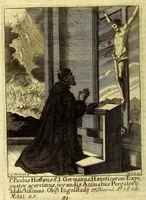 An illustration from Societas Jesu apostolorum imitatrix, sive Gesta praeclara et virtutes eorum, qui è Societate Jesu in procuranda salute animarum, per apostolicas missiones, conciones, sacramentorum ministeria, evangelij inter fideles & infideles propagationem, ceteráque munia apostolica, per totum orbem terrarum speciali zelo desudâ[ve]runt. Pars prima Societatis Jesu Europaeae. (1694)