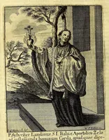 Picture 1 of 55 from Societas Jesu apostolorum imitatrix, sive Gesta praeclara et virtutes eorum, qui è Societate Jesu in procuranda salute animarum, per apostolicas missiones, conciones, sacramentorum ministeria, evangelij inter fideles & infideles propagationem, ceteráque munia apostolica, per totum orbem terrarum speciali zelo desudâ[ve]runt. Pars prima Societatis Jesu Europaeae. (1694), leaf 58