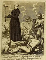 Picture 50 of 55 from Societas Jesu apostolorum imitatrix, sive Gesta praeclara et virtutes eorum, qui è Societate Jesu in procuranda salute animarum, per apostolicas missiones, conciones, sacramentorum ministeria, evangelij inter fideles & infideles propagationem, ceteráque munia apostolica, per totum orbem terrarum speciali zelo desudâ[ve]runt. Pars prima Societatis Jesu Europaeae. (1694), leaf 827