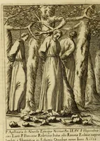 An illustration from Societas Jesu usque ad sanguinis et vitae profusionem militans, in Europa, Africa, Asia, et America, contra gentiles, Mahometanos, Judaeos, Haereticos, impios, pro Deo, fide, ecclesia, pietate. : Sive Vita, et mors eorum, qui ex Societate Jesu in causa fidei, & virtutis propugnatae, violentâ morte toto orbe sublati sunt. (1675)
