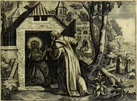 An illustration from Solitvdo, sive vitae foeminarvm anachoritarvm (1606)