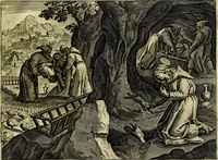 An illustration from Solitvdo, sive vitae foeminarvm anachoritarvm (1606)