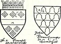 Picture 57 of 427 from Some feudal coats of arms and others, illustrated with 2,000 zinco etchings from the Bayear tapestry, Greek vases, seals, tiles, effigies, brasses and heralcic rolls. Some chart pedigrees (1902), leaf 104